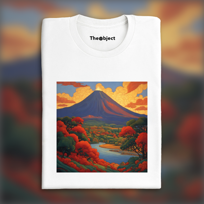 T-Shirt - Mystical symbolist compositions in bright colors, Volcano - 2990770874