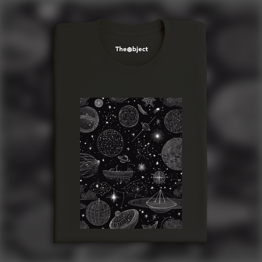 T-Shirt - Constellations beautiful drawing, black background, Astrology, the scales - 2461382252