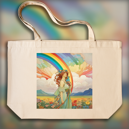 Tote bag - Enchanting fusion of ornate lines and flowing shapes, Rainbow - 2354374204