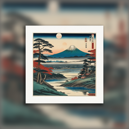 Affiche - Vues poétiques ukiyo-e, moments fugaces, Paysage exoplanète - 508767227