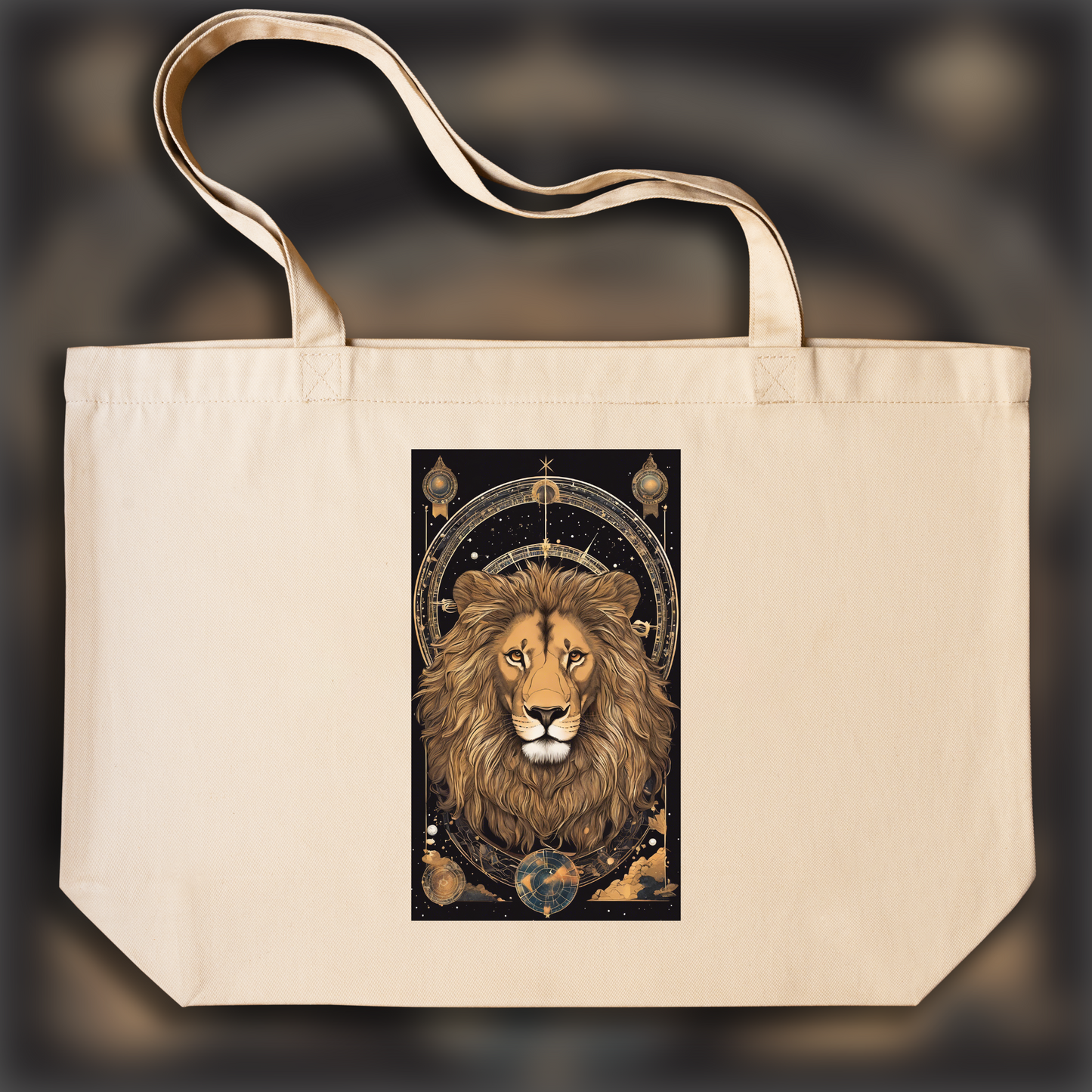 Tote bag - Lo-fi, Astrology, Lion sign - 3654153191