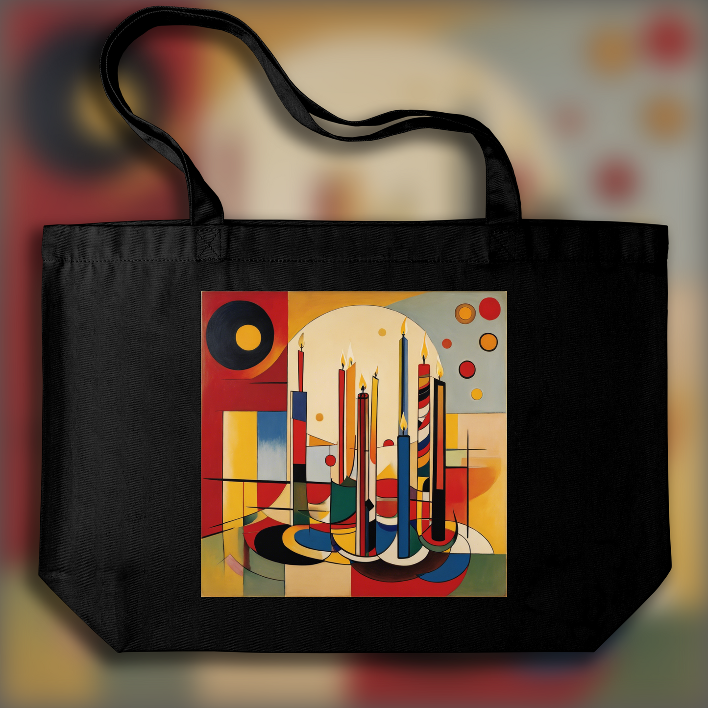 Tote bag - Art abstrait géométrique, Bougie - 40852527