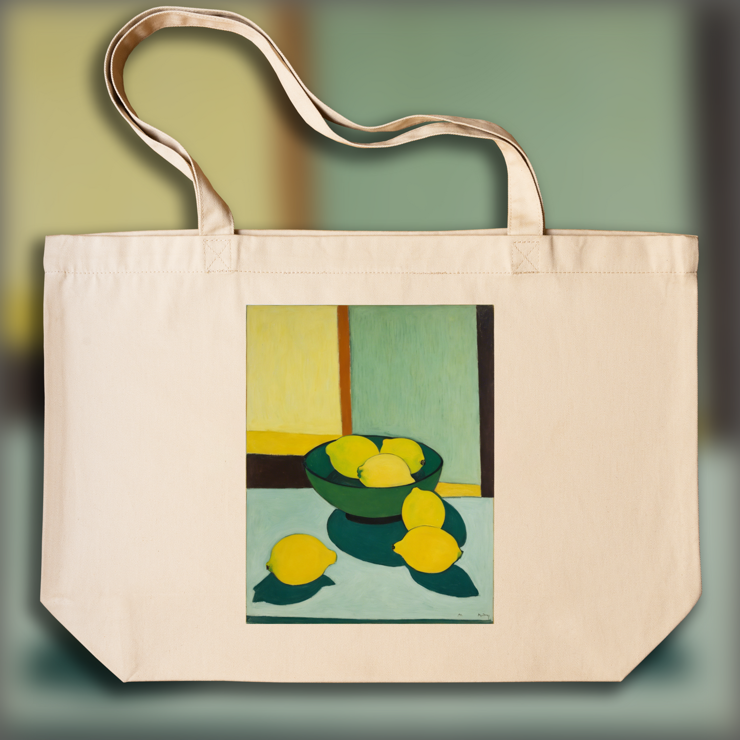 Tote bag - Figuratif intimiste américain, tendance abstraite, citrons - 2874008996