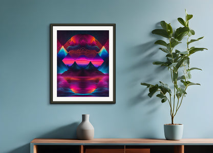 Poster with metal frame: Luminescent neon photolab, Astronomy