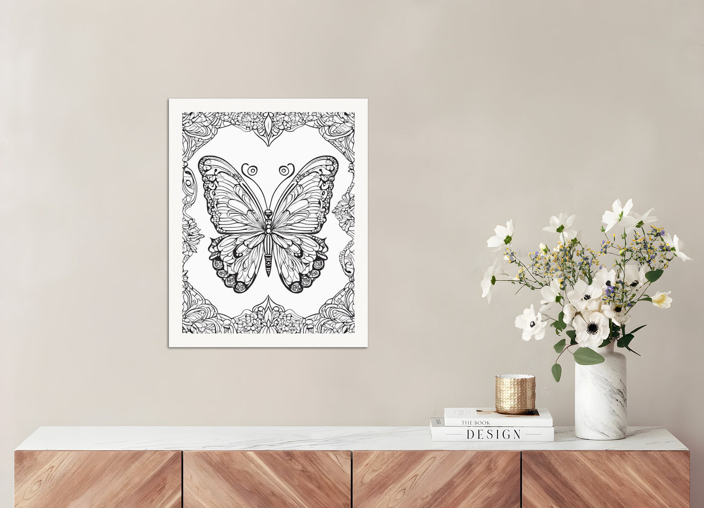 Poster: Coloring page, Butterfly