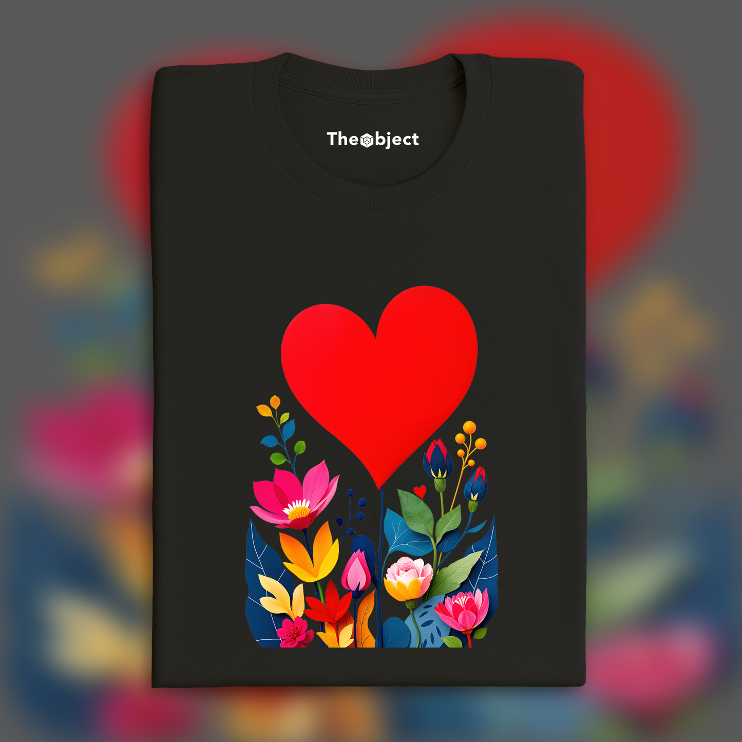 T-Shirt - Floral cut-outs, a big heart