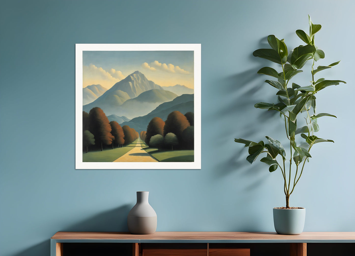 Poster: Belgian surrealism, Mountains