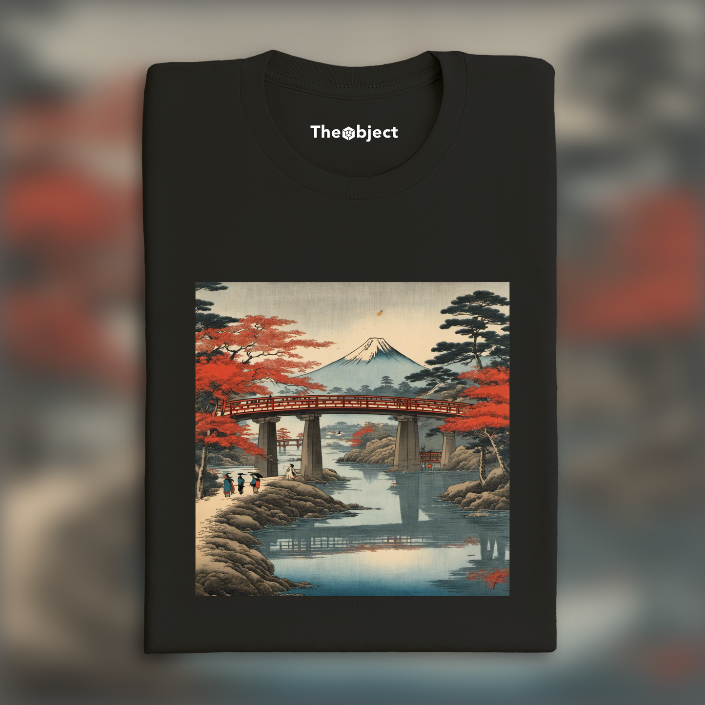 T-Shirt - Vues poétiques ukiyo-e, moments fugaces, Pont - 1501346672