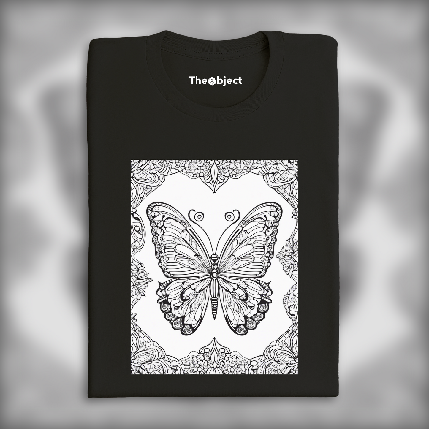 T-Shirt - Drawing for coloring, Butterfly - 3862177649