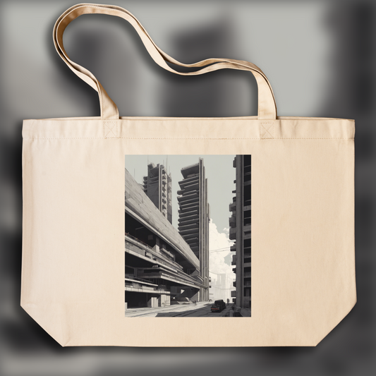 Tote bag - Lo-fi, Brutalist architecture, city - 2699448569