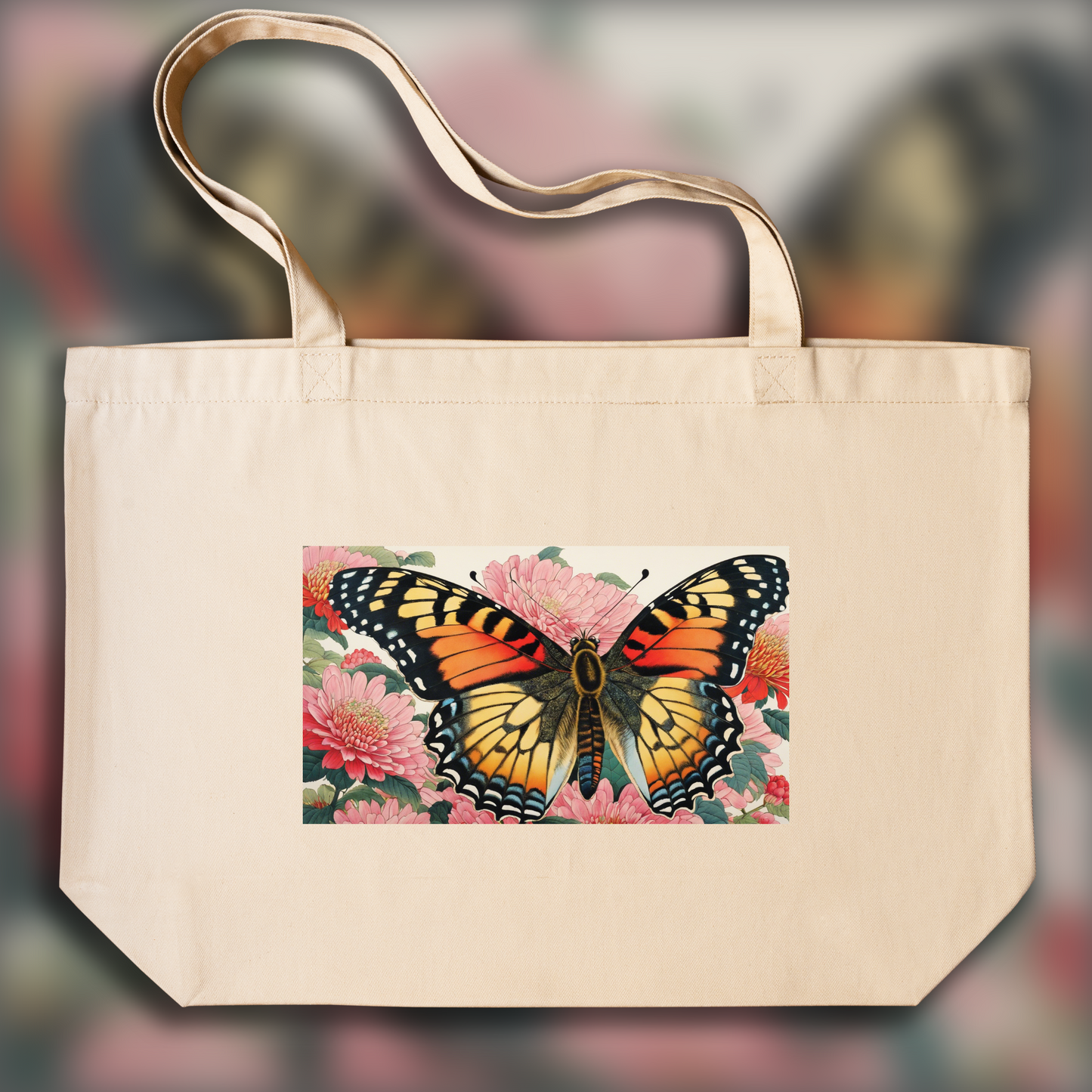 Tote bag - Manga au réalisme analytique, Papillon - 3142628012