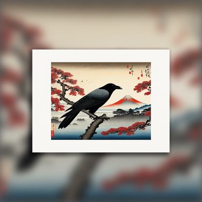 Poster - Poetic ukiyo-e views, fleeting moments, Crow - 3260586941