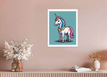 Poster: Pixel art, Unicorn