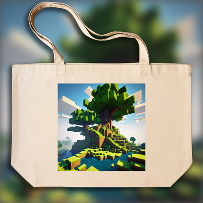 Tote bag - Minecraft, Paysage base sur un arbre - 96362140