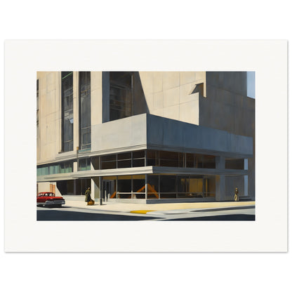 Poster - 20th century realistic American painting, Brutalist architecture, city - 1418294387