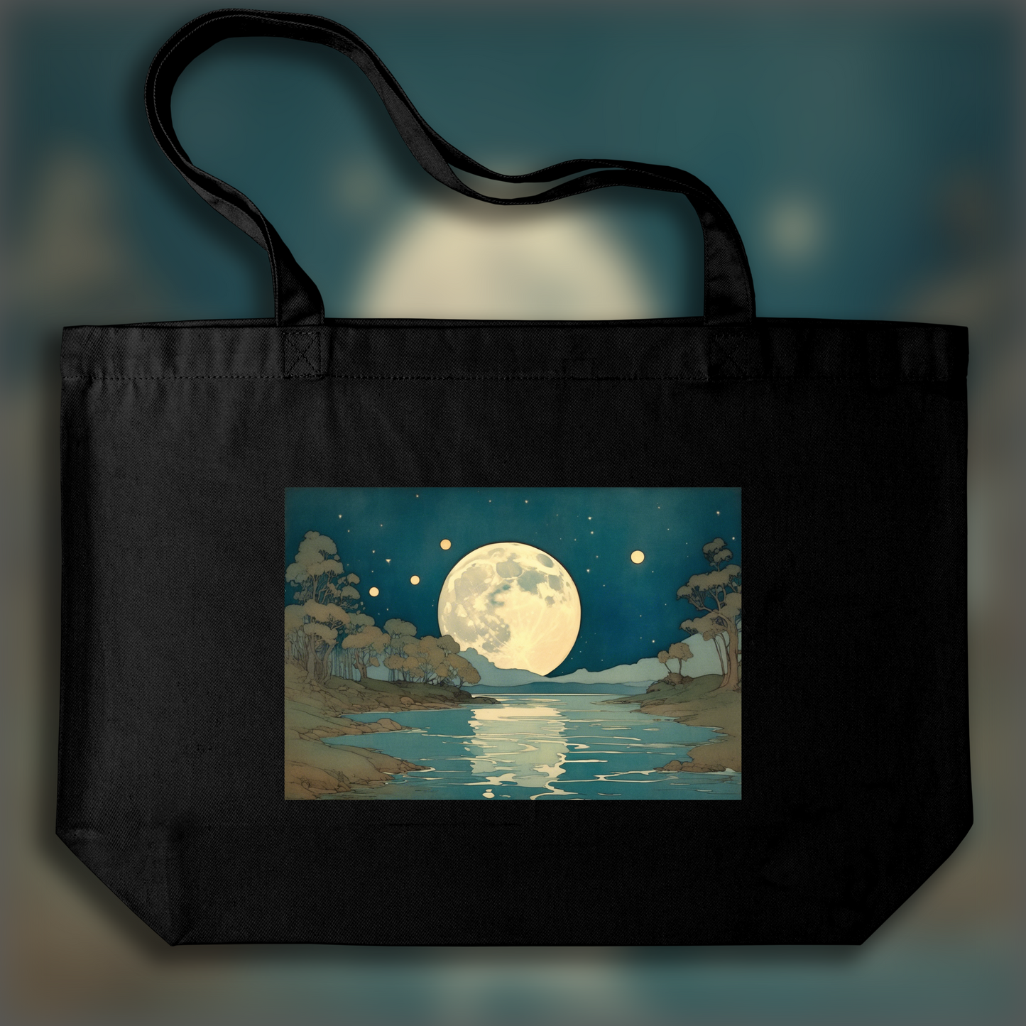 Tote bag - Enchanting illustration with fantastic details, Moon - 2982033161