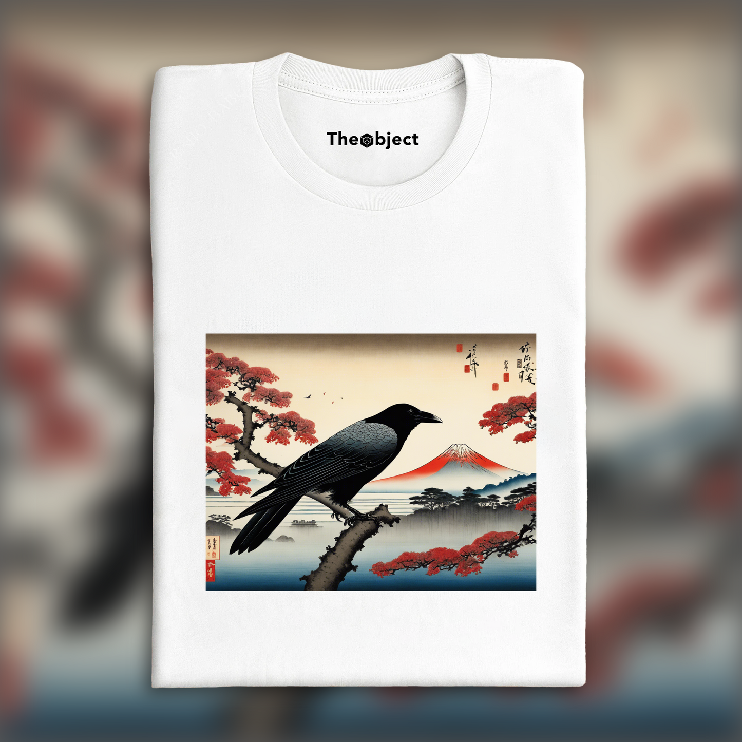 T-Shirt - Poetic ukiyo-e views, fleeting moments, Crow - 3260586941