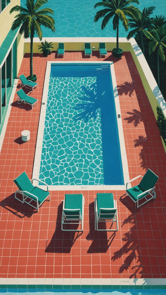 Image - david hockney, pool in a hotel in miami - 1386923728