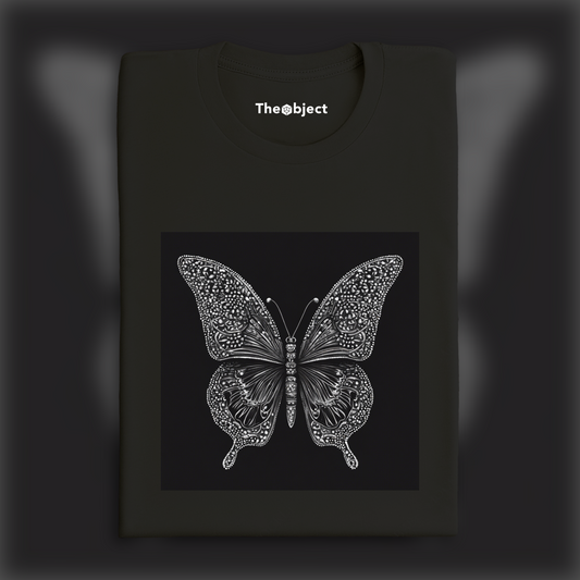 T-Shirt - Dotted art with strong contrast, Butterfly - 3212779632