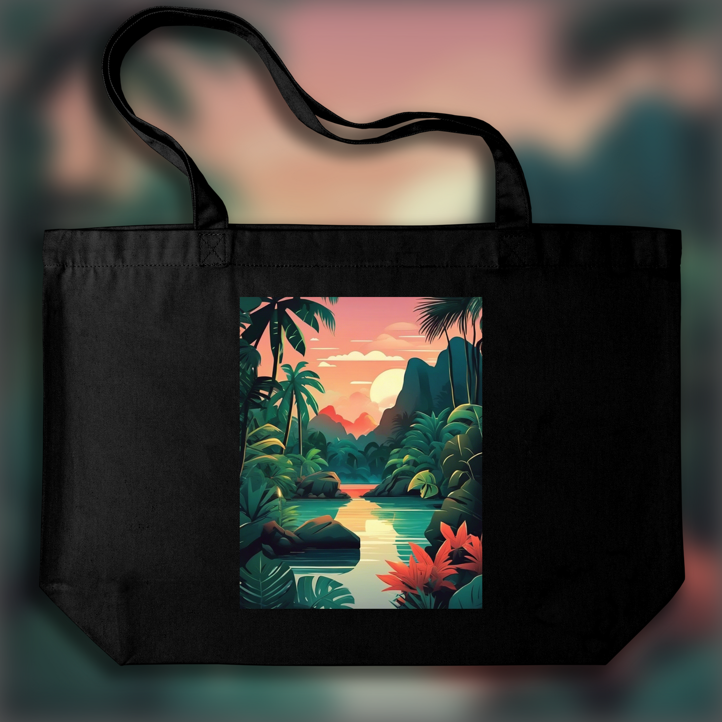 Tote bag - Tropical Jungle, Candle - 2763106554