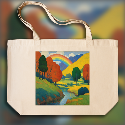 Tote bag - Symbolism with bright colors and simplified shapes, Rainbow - 3849892381