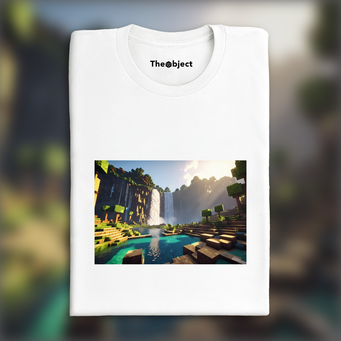 T-Shirt - Minecraft, rain, lightnings and big waterfall - 2808517005