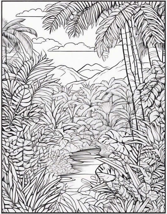 Image - Drawing for coloring, Jungle - 3056583037