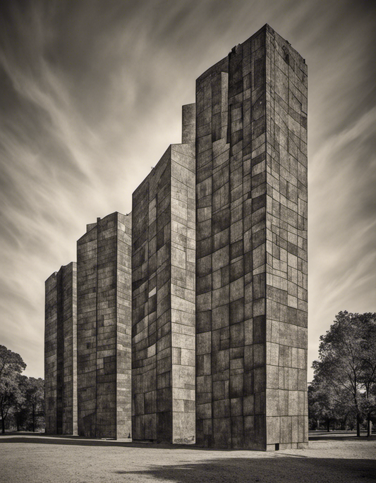 Image - Abstract compositions with fanciful shapes, Brutalist architecture, city - 1955875456