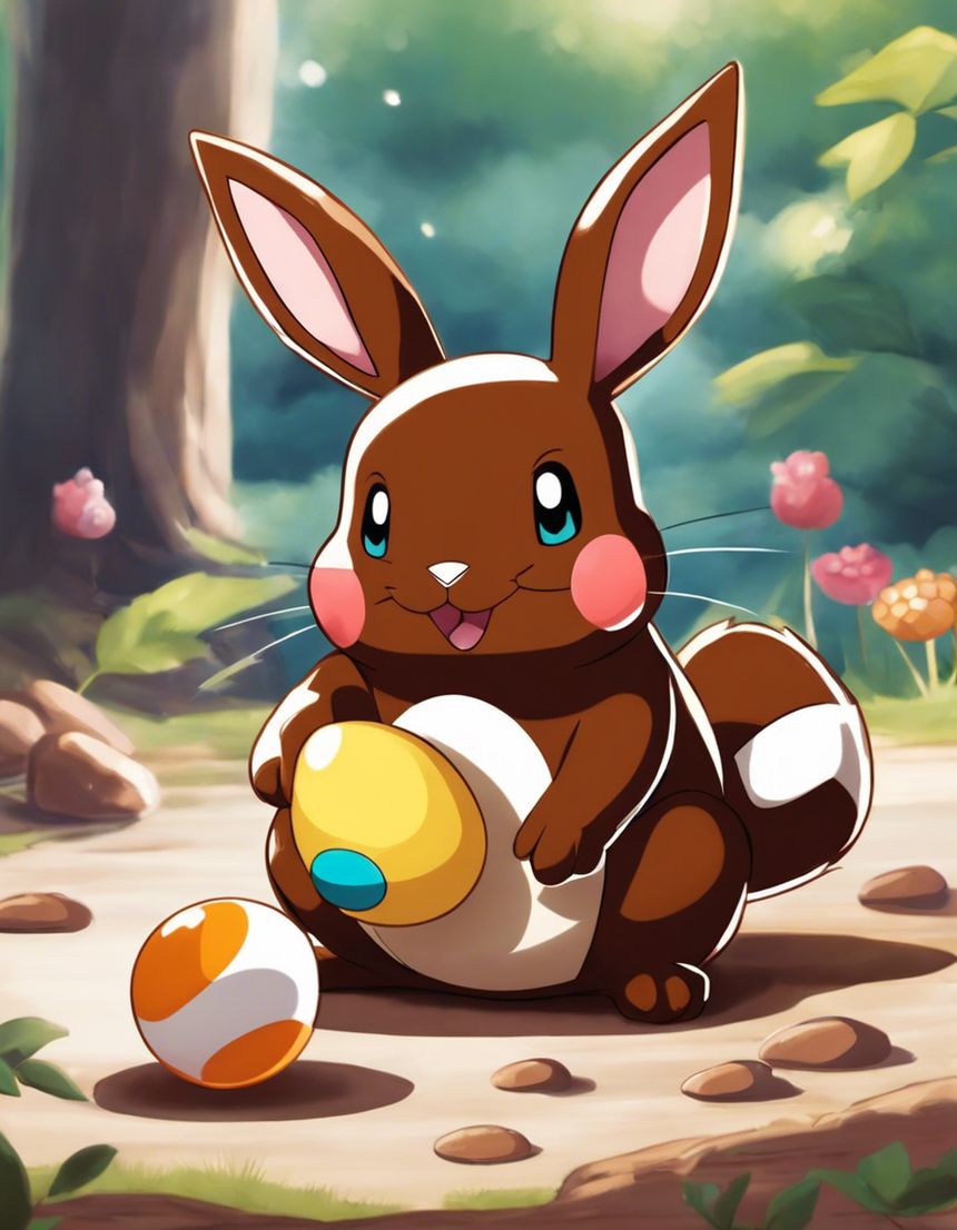 Image - Pokémon , rabbit with chocolate egg - 3860895610