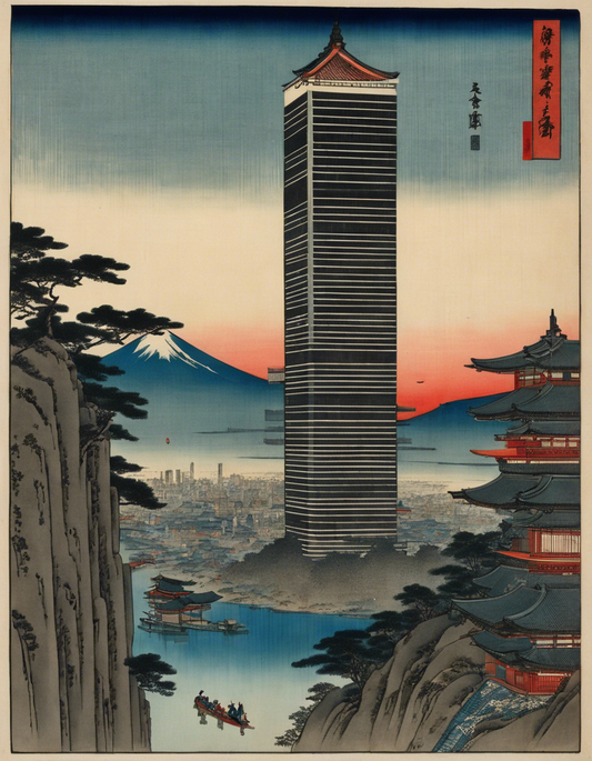 Image - Poetic ukiyo-e views, fleeting moments, futuristic skyscraper - 2915260610