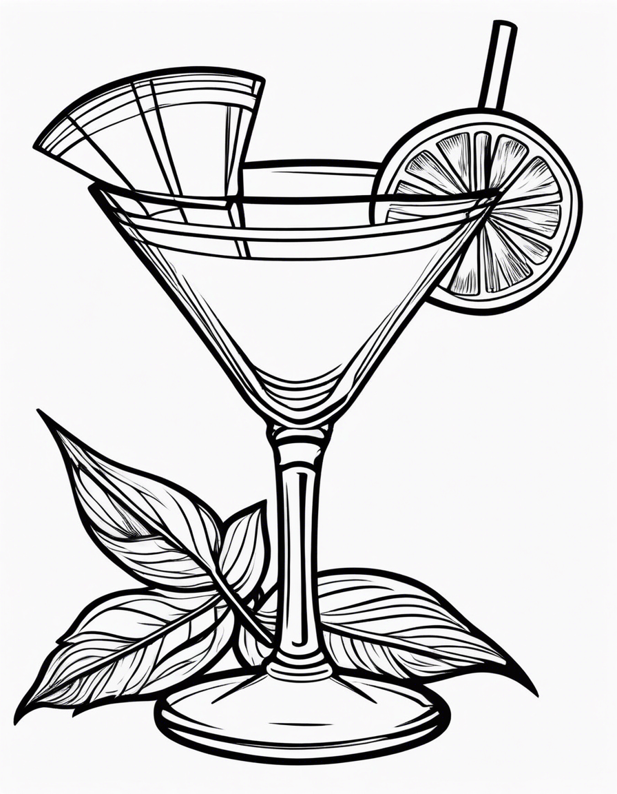 Image - Dessin pour coloriage, Cocktail - 514066329