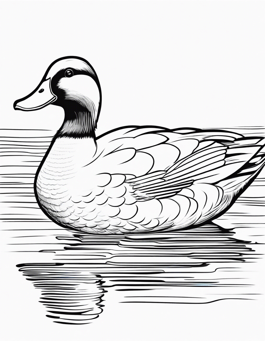 T-Shirt - Drawing for coloring, Duck - 3308814761