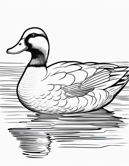 T-Shirt - Dessin pour coloriage, Canard - 3308814761