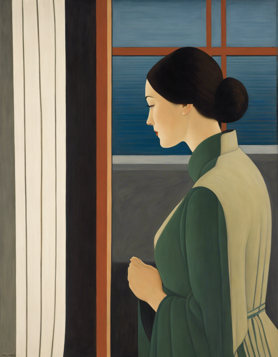 Image - Dreamlike and transcendent contemporary American painting, a women looking at the window - 3475385370