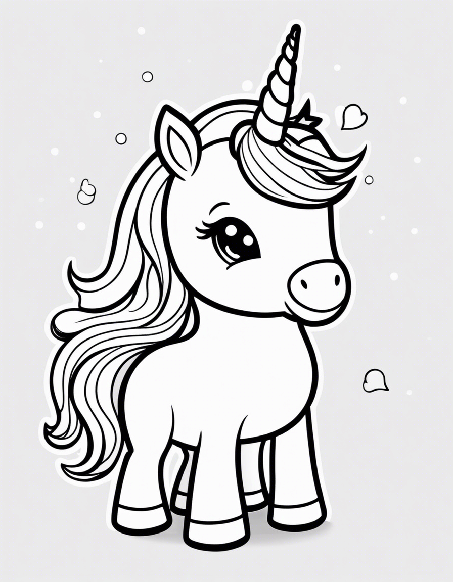 Tote bag - simple coloring page, a baby cute unicorn - 1880253925