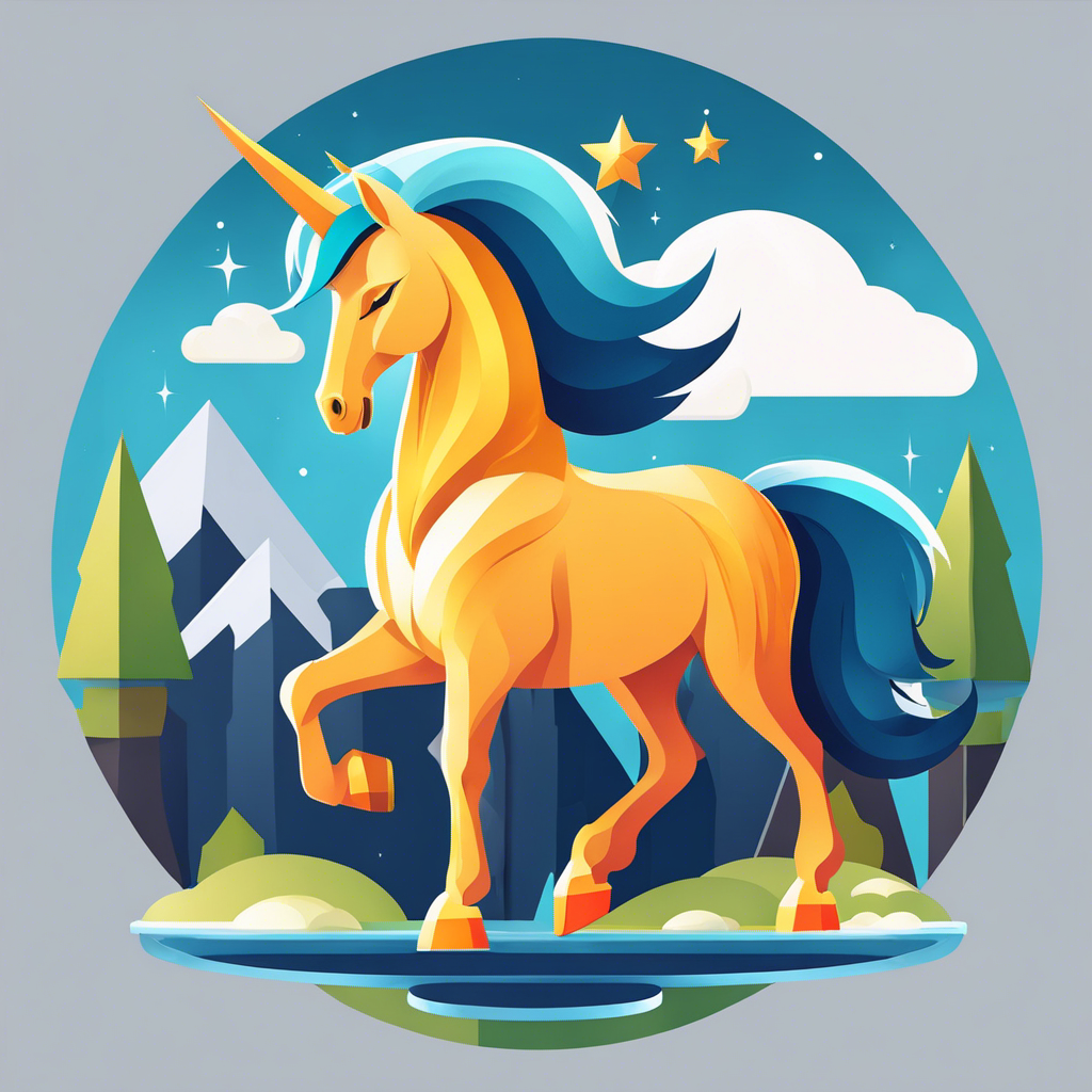 T-Shirt - Flat icon, Unicorn - 2807937754