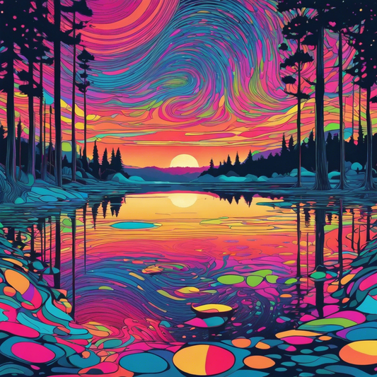 Image - Psychedelic art, Lake - 277492081