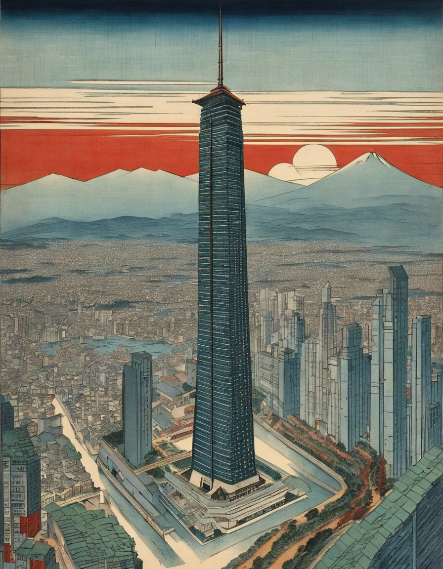 Image - Vues poétiques ukiyo-e, moments fugaces, futuristic skyscraper - 726871588