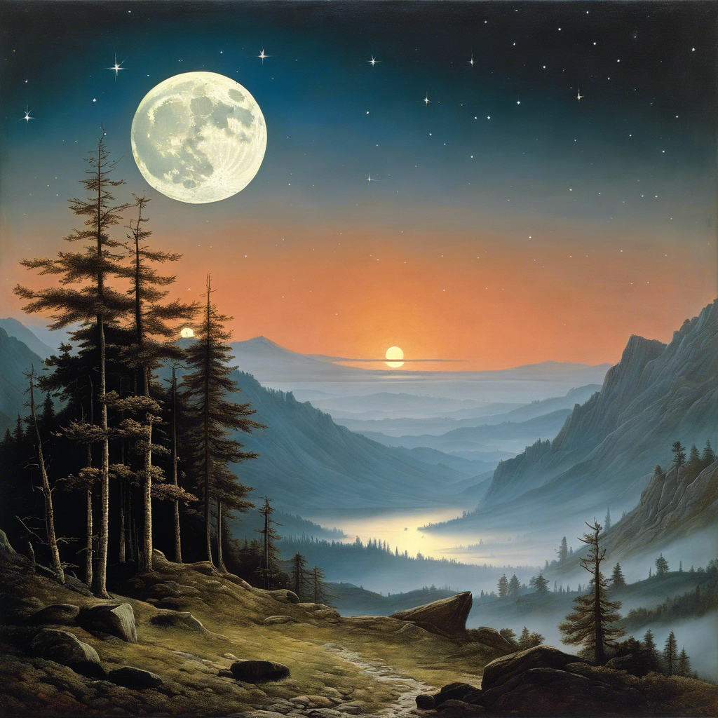 Tote bag - Mesmerizing landscapes invoking spiritual introspection, Moon and starry sky - 3743627154