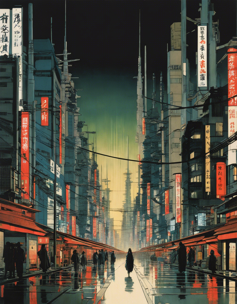 Image - Vues poétiques ukiyo-e, moments fugaces, Ghost in the shell cybernetic city - 1342405119