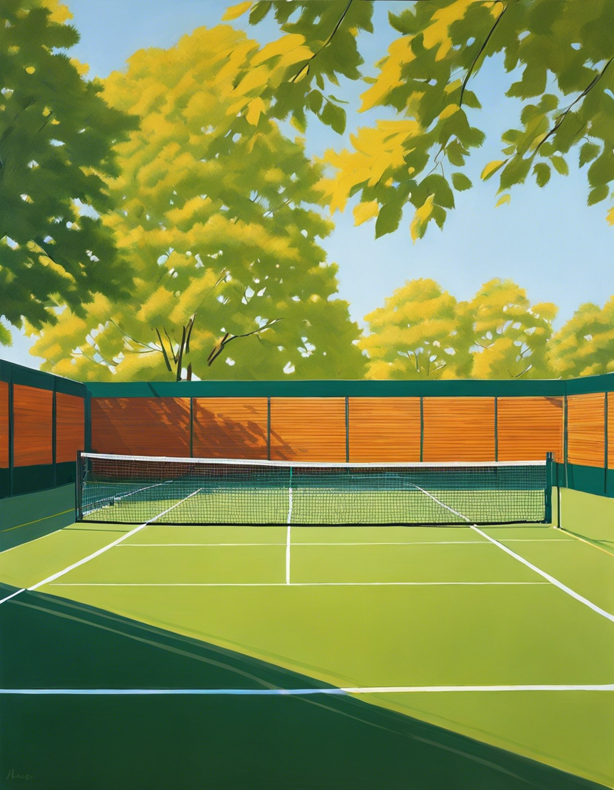 T-Shirt - New American Realism, Tennis court - 1531261941