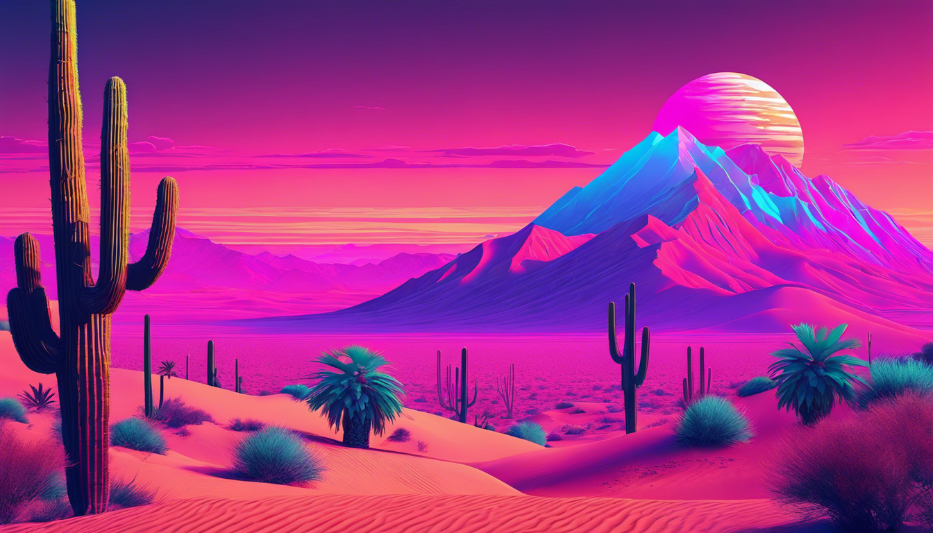 Tote bag - Vaporwave, dramatic desert - 3910847522