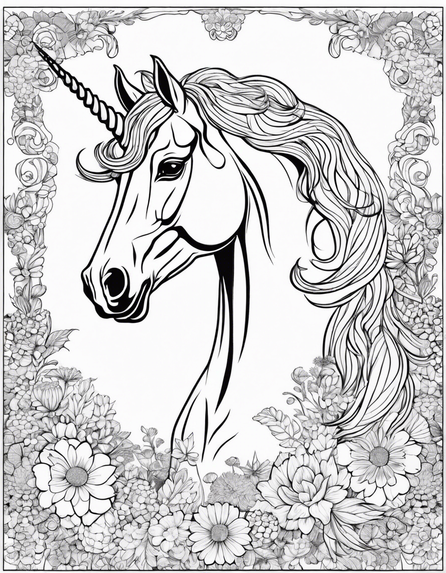 T-Shirt - Drawing for coloring, Unicorn - 3499247912