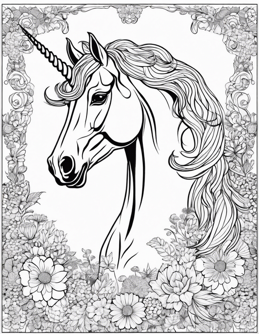 Image - Dessin pour coloriage, Licorne - 3499247912