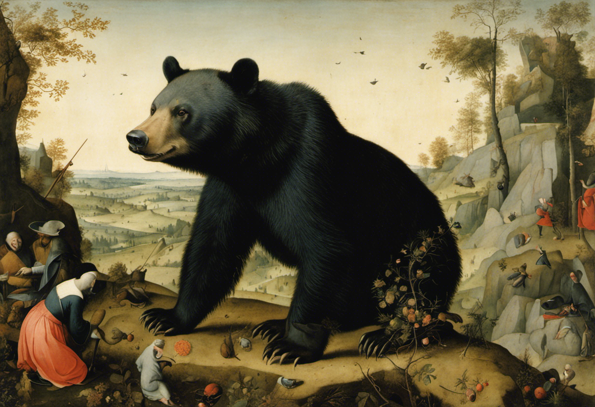 Image - Allégories morales et visions chaotiques du paradis et de l'enfer, a black bear - 2642682415