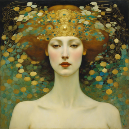 Poster - klimt lacombe ernst, woman's face beautiful etherial hydra - 793070899