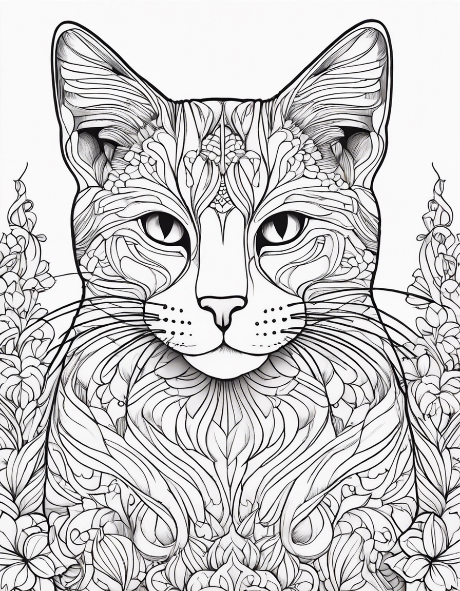 Image - Drawing for coloring, Cat - 309446031