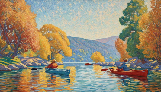 Image - Pointillisme français minutieux et harmonie de couleurs, Kayak - 2732408707