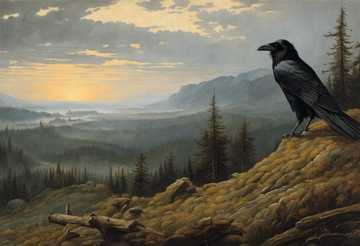 Image - Mesmerizing landscapes invoking spiritual introspection, a crow - 1972741577