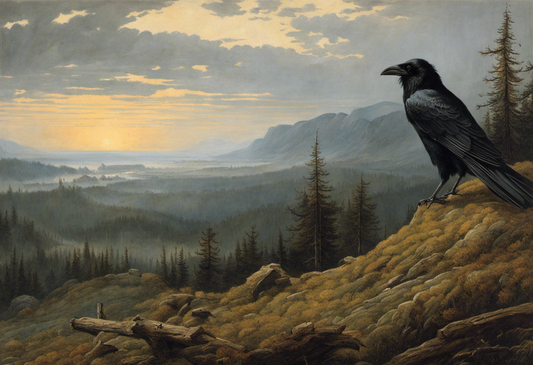 Image - Mesmerizing landscapes invoking spiritual introspection, a crow - 1972741577